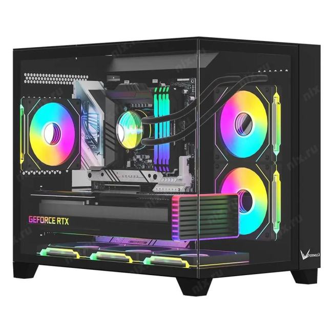 CRYSTAL Z9MLFLOE Корпус Formula Crystal Z9ML Floe черный без БП mATX 1xUSB3.0  1xUSB3.1  audio  bott PSU