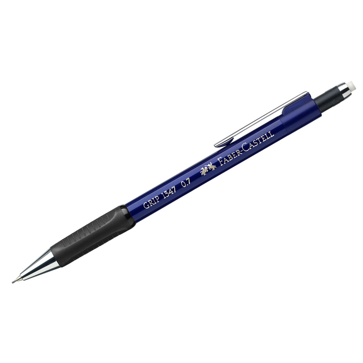 Карандаш механический Faber-Castell Grip 1347 (В, 0.7мм, с ластиком, автоподача грифеля, корпус синий) (134751), 1шт.