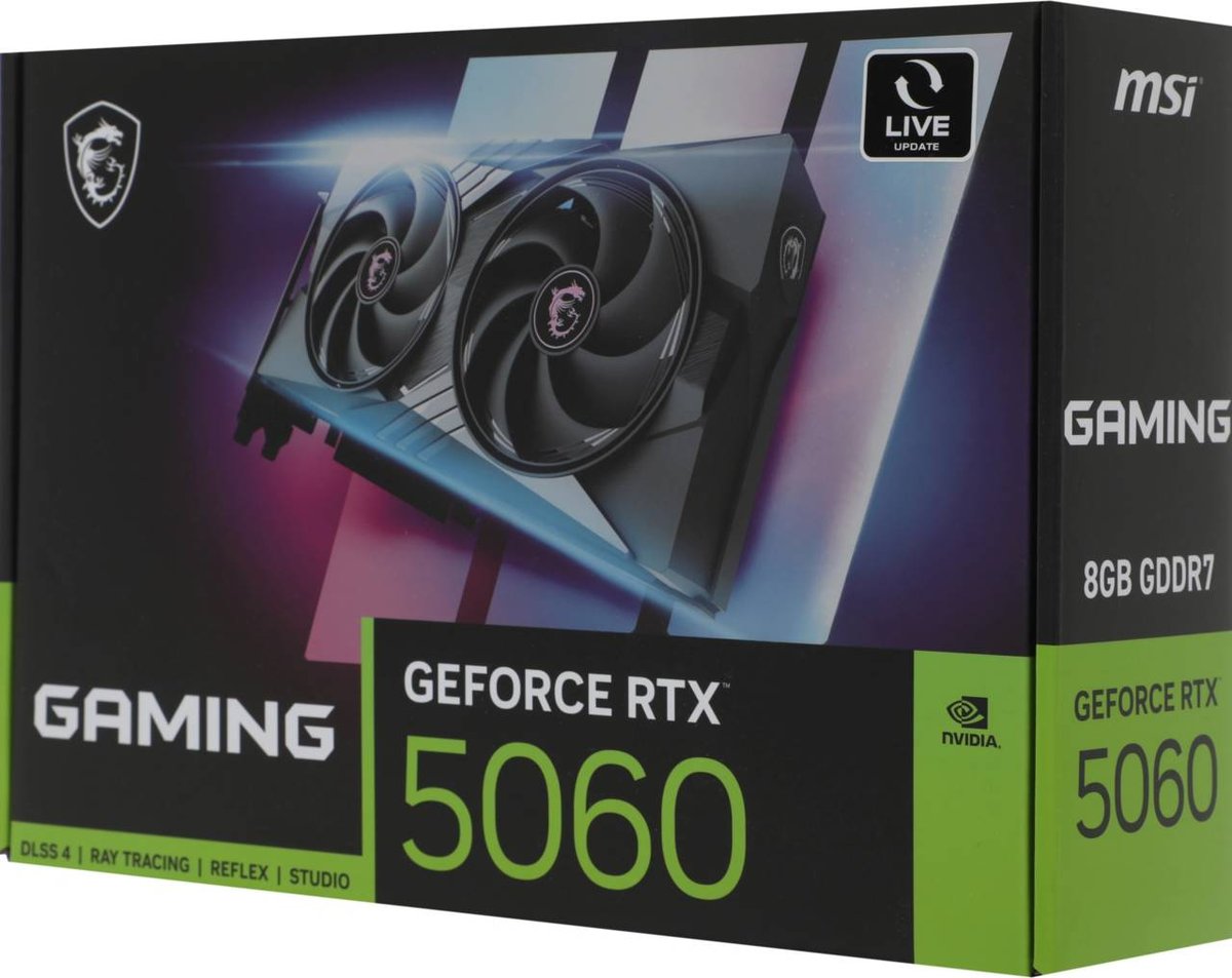 MSI PCI-E 5.0 RTX 5060 8G GAMING NVIDIA GeForce RTX 5060 8Gb 128bit GDDR7 2497/28000 HDMIx1 DPx3 HDCP Ret