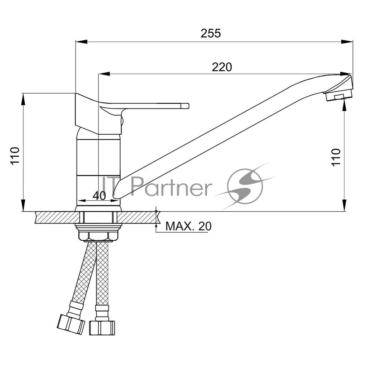 Смеситель для кухни SL137-004F-25 ø35