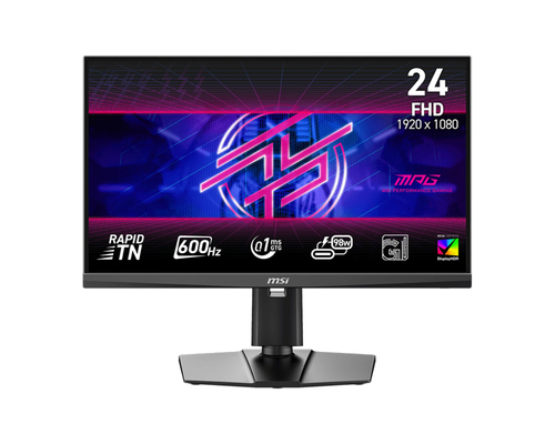 MSI MPG 24,1" 244F 242R X60N Black {TN 1920x1080 600Hz 0.1ms 350cd(HDR 500cd peak) 2xHDMI DisplayPort 3xUSB USB-C(98W) Tilt Swiv HAS Pivot Internal Vesa}