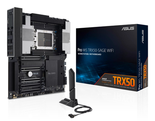Материнская плата ASUS PRO WS TRX50-SAGE WIFI, AMD TRX50, 4*DDR5, 4*SATA, 3*M.2, 6*USB 3.2, 2*USB 2.0,Type-C, 5*PCIx16, CEB; 90MB1FZ0-M0EAY0