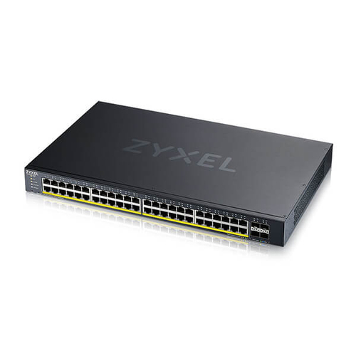 Коммутатор Настраиваемый (Smart) ZyXEL - XGS1935-52HP, Layer 3, 48-PoE, 48-1GbE, 4-SFP+, ROM-32MB, RAM-512MB, SNMP, telnet, Web, в стойку, XGS1935-52HP-EU0101F