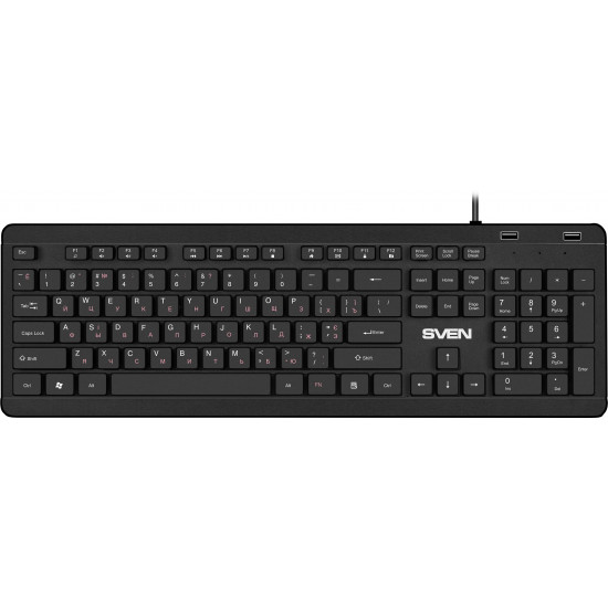 SVEN KB-E5700H чёрная (USB, + USB port, 104 кл)