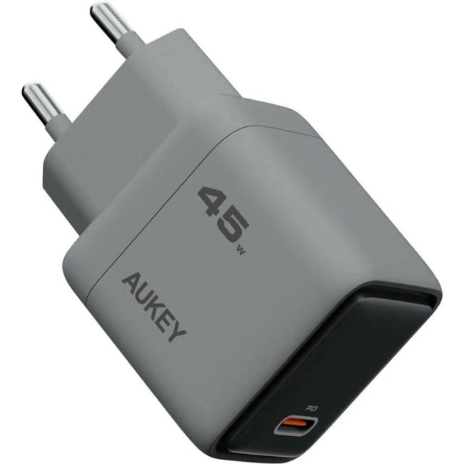 Aukey Comet 45W <PA-C2 Gray> Зарядное устройство USB-C  (Вых.  DC5/9/12/15/20V,  45W, USB-C)