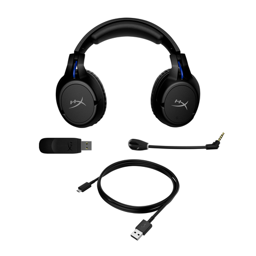 Гарнитура игровая HYPERX Cloud Flight for PS5, для компьютера и игровых консолей, накладные, радио, черный 4p5h6aa