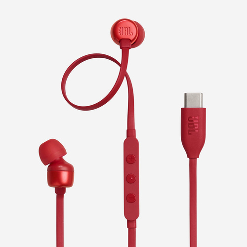 Проводные наушники JBL Tune 310C красный, внутриканальные, USB Type-C