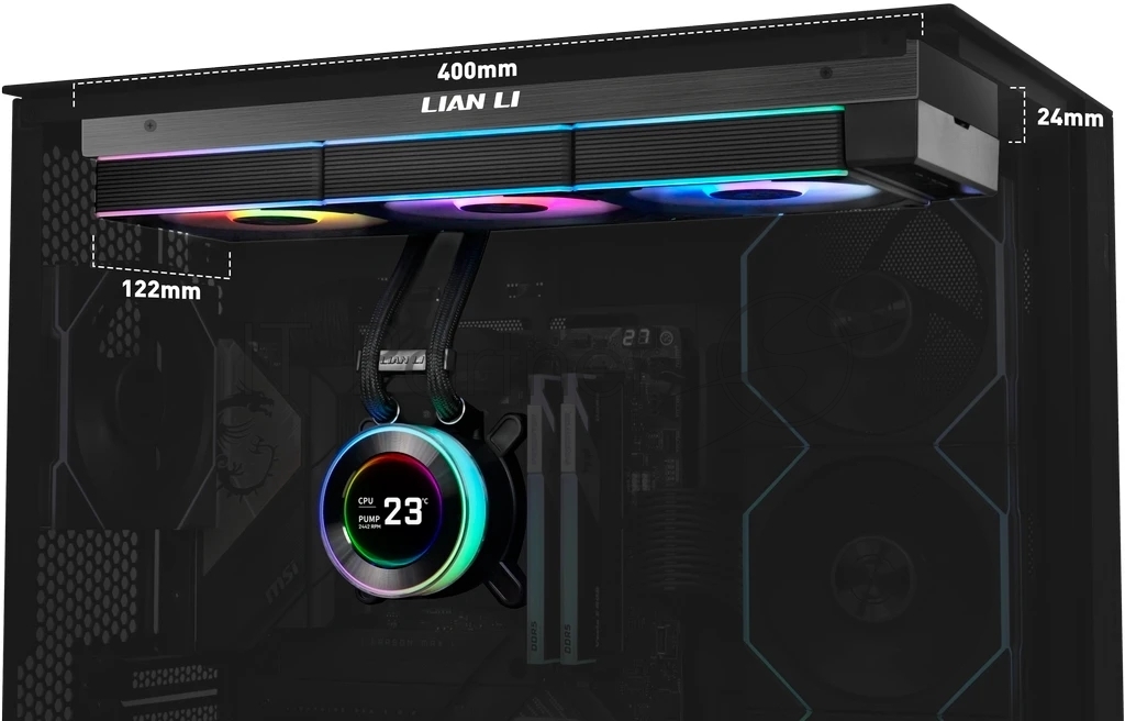 СЖО Lian Li G89.GHS2LCD36RB.R0 HydroShift II LCD-C 360, ARGB, LCD