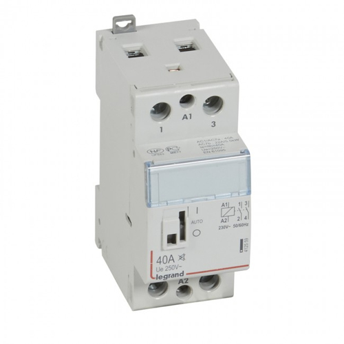 Контактор Legrand 412559 CX? - 2П, 250 В~, с катушкой 230 В~, 40 A, 2 Н.О., 2 мод., с рукояткой  управления,  малошумный