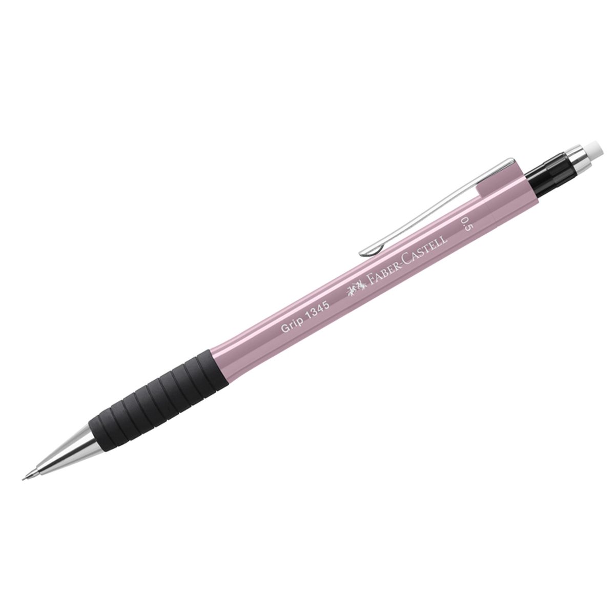 Карандаш механический Faber-Castell Grip 1345 (В, 0.5мм, с ластиком, автоподача, корпус дымчато-розовый) (134527), 1шт.