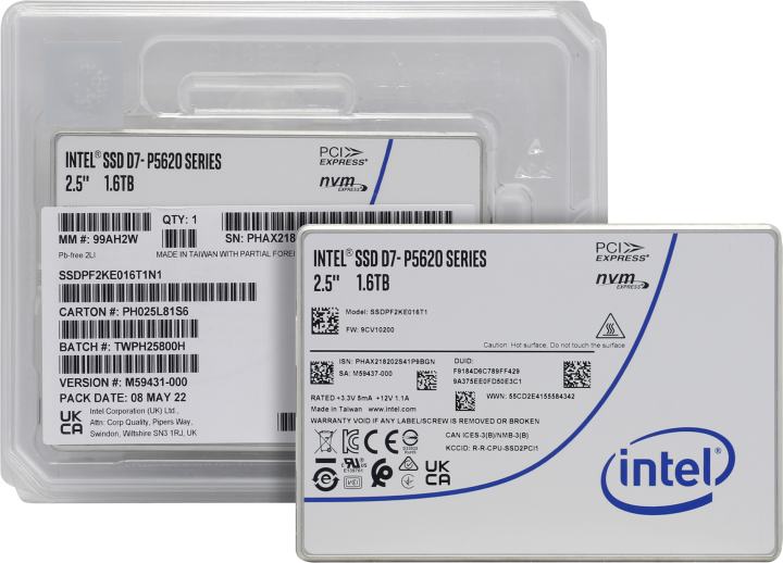 SSD 1.6 Tb U.2 Intel/Solidigm D7-P5620 Series  <SSDPF2KE016T1N1/SSDPF2KE016T11Z>2.5" 3D TLC