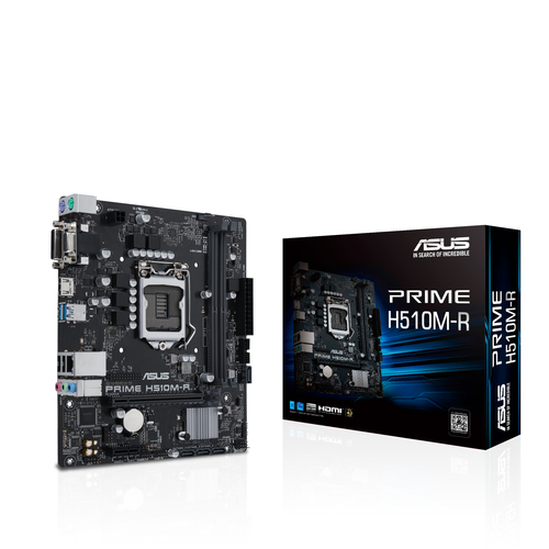 Материнская плата ASUS PRIME H510M-R-SI, LGA1200, Intel H510, 2xDDR4, 4xSATA, 1xPCIe 4.0 x16, 1xPCIe x1, 1xDVI-D, 1xHDMI, 1xVGA, 1x1Gb LAN, 2xUSB-A 5Gbps, 2xUSB-A, 3x3.5 мм, 7.1, PS/2, COM, LPT, mATX