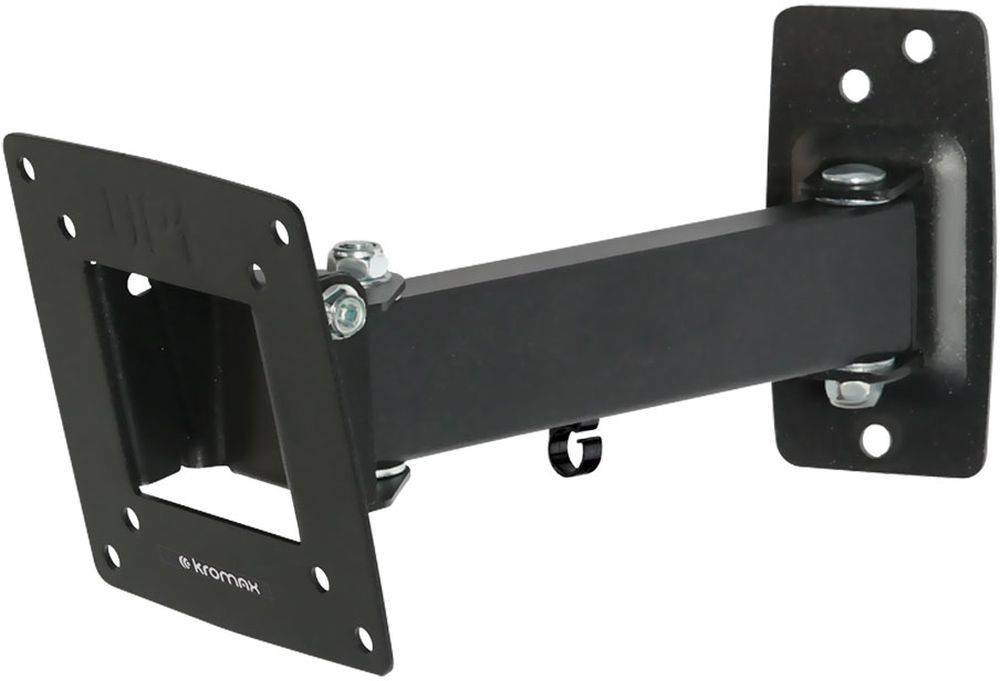 Kromax OPTIMA-103 black {Кронштейн для LED/LCD телевизоров 10"-28", max 25 кг, настенный, 3 ст свободы, наклон +5°-12°, поворот ±90°, от стены 68.5-225 мм, max VESA 100x100 мм}