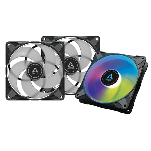 Комплект вентиляторов для корпуса Arctic P14 PWM PST A-RGB (3 шт.) черный, 140 мм, 1900 об/мин, 22.5 дБ, 4 pin