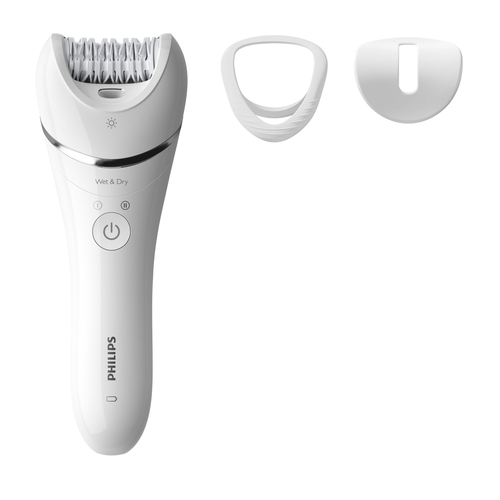 PHILIPS BRE700/01 Эпилятор  2 скорости, широкая головка, Wet&Dry, беспроводной, opti light, 2 аксессуара