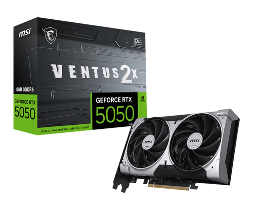 Видеокарта MSI PCI-E 5.0 RTX 5050 8G VENTUS 2X OC NVIDIA GeForce RTX 5050 8Gb 128bit GDDR6 2602/20000 HDMIx1 DPx3 HDCP Ret