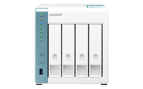 QNAP TS-431K Сетевое хранилище 4x2.5"/3.5" SATA, ARM Annapurna Labs AL-214/4x1,7 ГГц, DDR3 1 ГБ, 2x1 Гбит/с, 3xUSB