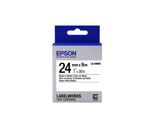 Термотрансферная лента EPSON C53S656006 LK-6WBN (24мм x  9м,  Black  on White)
