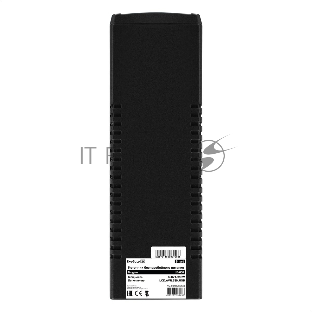 Источник бесперебойного питания ExeGate Smart LB-650.LCD.AVR.2SH.USB / 650 ВА / 390 Вт / 2 x CEE 7 (евророзетка)