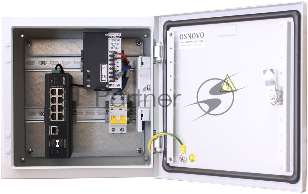 Коммутатор OSNOVO OS-331(SW-60812/I), 8×100 Мбит/с PoE + 1×1 Гбит/с LAN + 2×1 Гбит/с SFP, неуправляемый