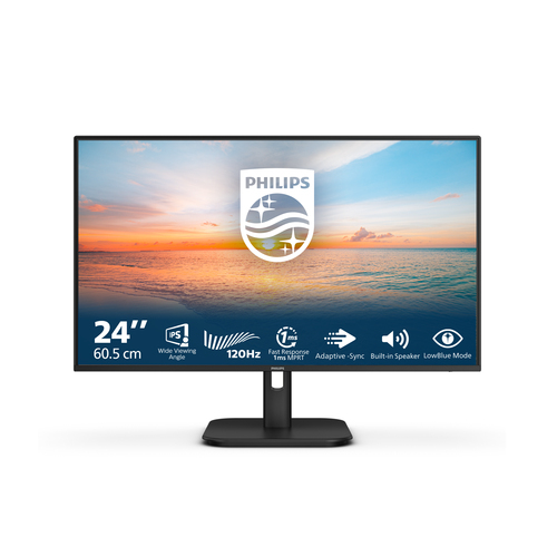 Монитор 23.8" PHILIPS 24E1N1200A IPS, 1920x1080, 120Hz, 4ms, 300сd/m, 1500:1 | VGA , HDMI(1.4), DP(1.2) | InPSU, Speakers, Vesa 100, Black (24E1N1200A/00)