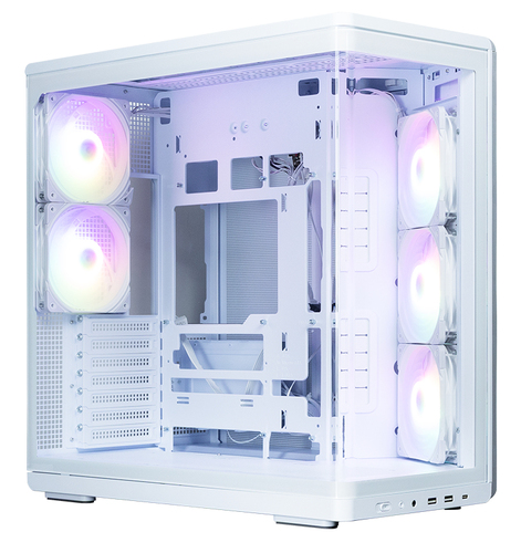 корпус ZALMAN P60, ATX, WHITE, WINDOW, 2x3.5", 3x2.5", 1xUSB TYPE-C, 2xUSB3.0, SIDE 3x120mm ARGB, REAR 2x120mm ARGB
