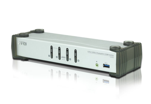 KVM-переключатель ATEN - CS1914, 4PC, DisplayPort (Female) + USB Type B (Female) + MiniJack (Female) - 4 ports, CS1914-AT-G
