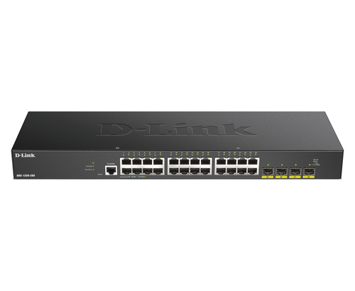 Коммутатор Управляемый D-Link - DGS-1250-28X, Layer 2, 24-1GbE, 4-SFP+, ROM-64MB, RAM-2048MB, SNMP, telnet, Web, CLI, в стойку, чёрный, DGS-1250-28X/A1A