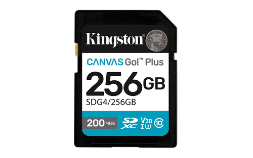 Карта памяти SDXC_256 Gb Kingston Canvas Go Plus SDG4/256GB 200Mb/s UHS-I U3 V30 / R/W 200/100 Mb/s