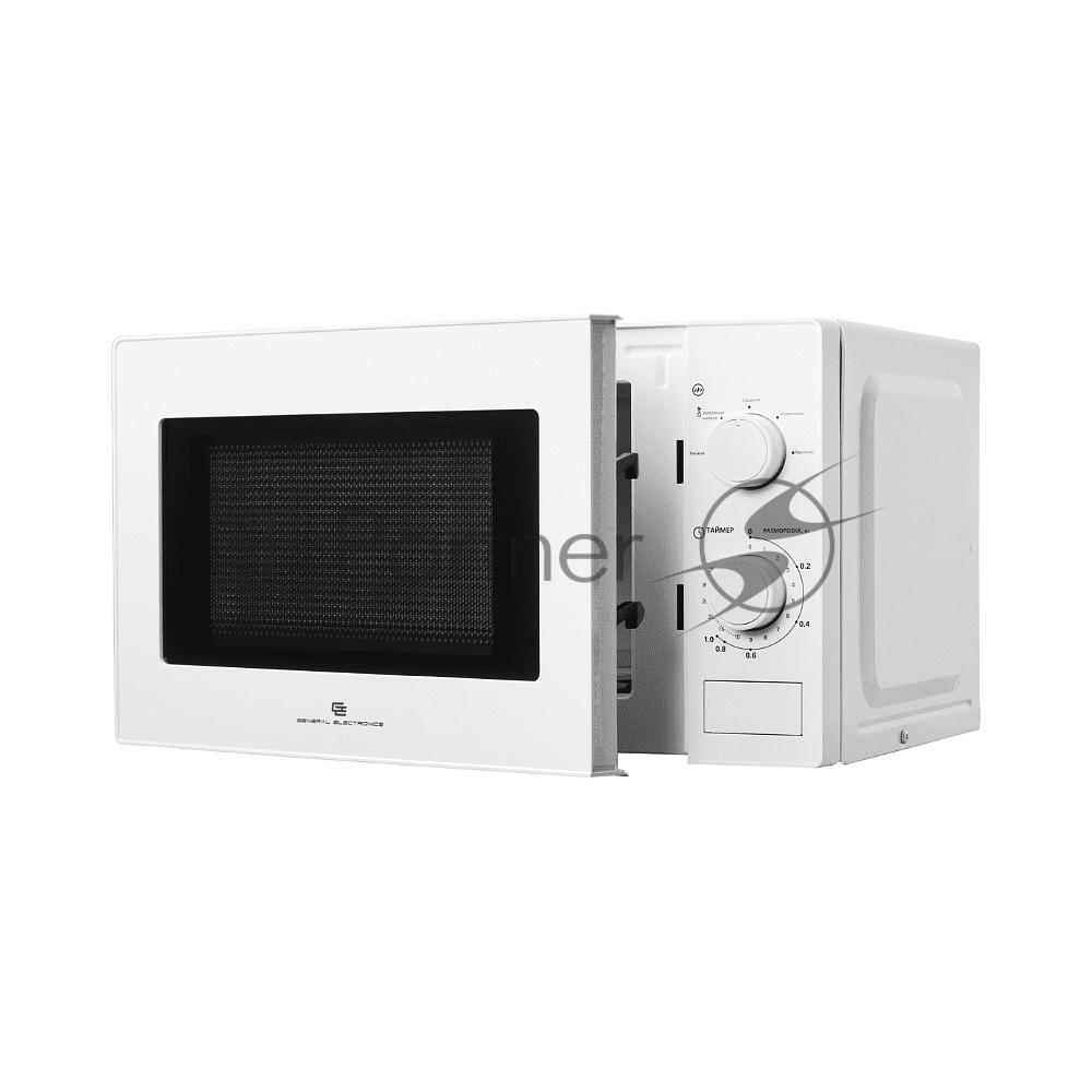 Микроволновая печь General Electronics GE-MS620W белый, 20 л, 700 Вт, переключатели — поворотный механизм