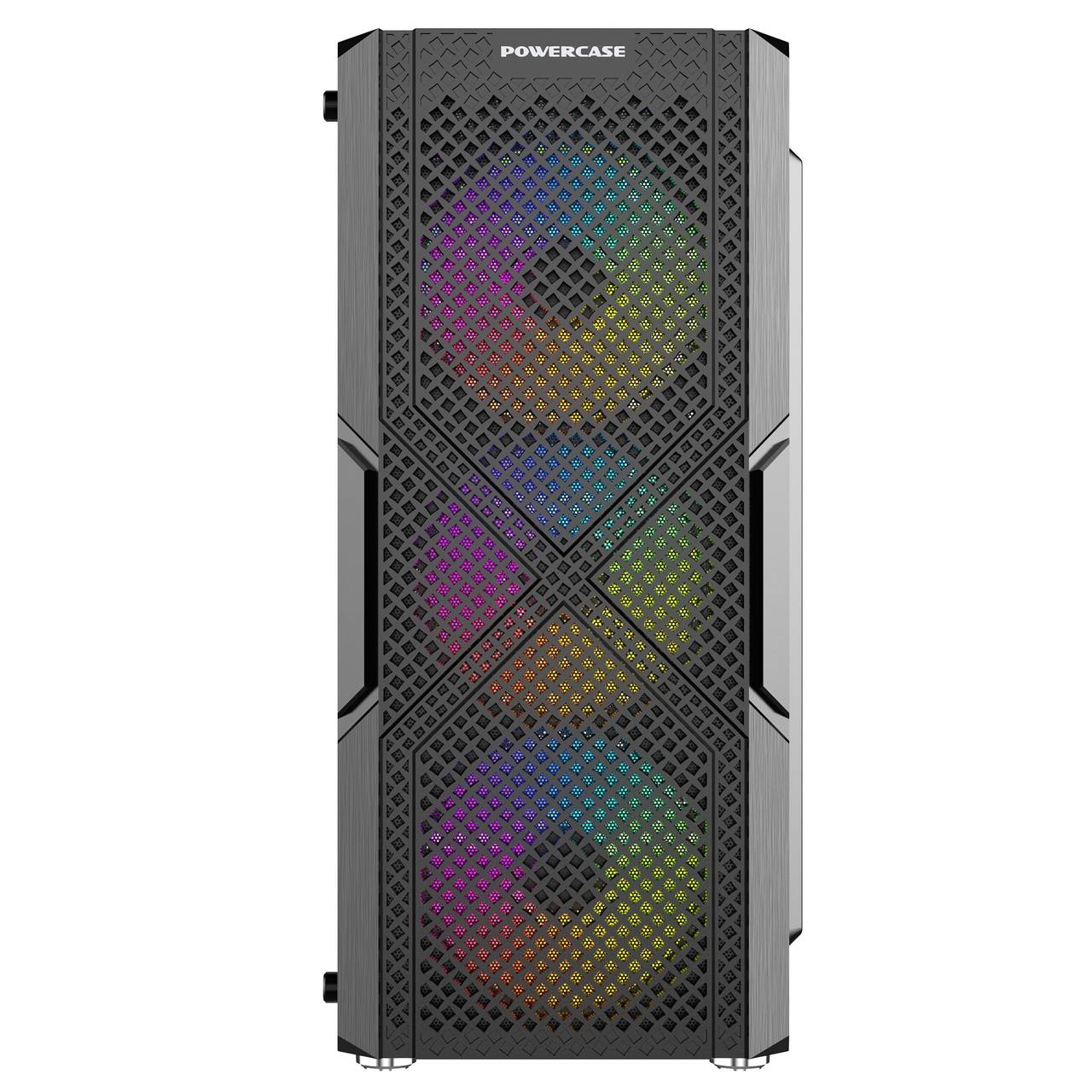 Powercase Mistral T4B, Tempered Glass, 4x 120mm 5-color fan, чёрный, ATX