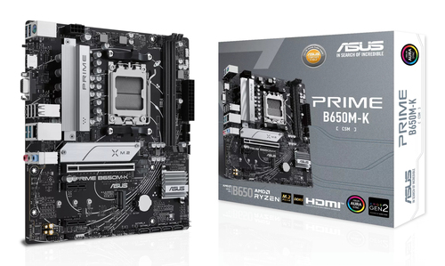 Материнская плата ASUS PRIME B650M-K, Socket AM5, AMD B650, 2xDDR5, 4xSATA, 2xM.2, 1xPCIe 4.0 x16, 2xPCIe 4.0 x1, 1xHDMI, 1xVGA, 1x 2.5Gb LAN, 4xUSB-A 2.0, 2xUSB-A 3.2 Gen 1, 2xUSB-A 3.2 Gen 2, 3x3.5 мм, 7.1, mATX