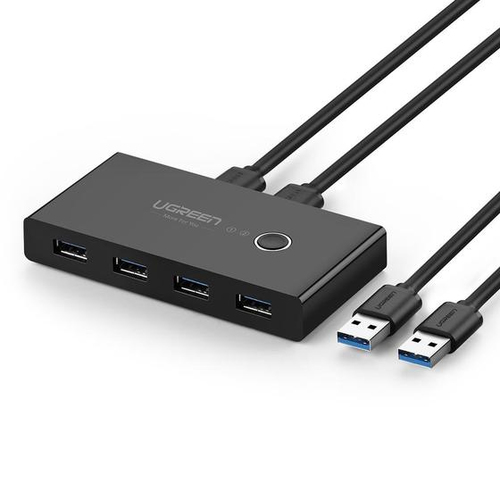 Разветвитель портов UGREEN US216 (30768) 2 In 4 Out USB 3.0 Sharing Switch Box. Цвет: черный