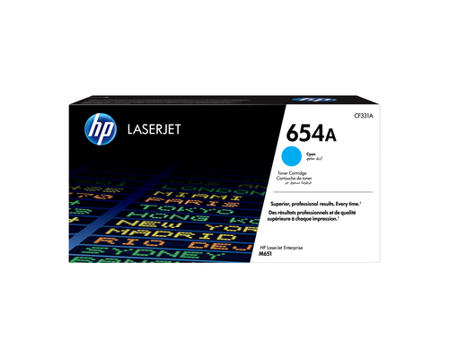 Картридж лазерный HP 654A CF331A голубой бар.в компл. (15000стр.) для HP CLJ Ent M651n/M651dn/M651xh/M680dn/M680f