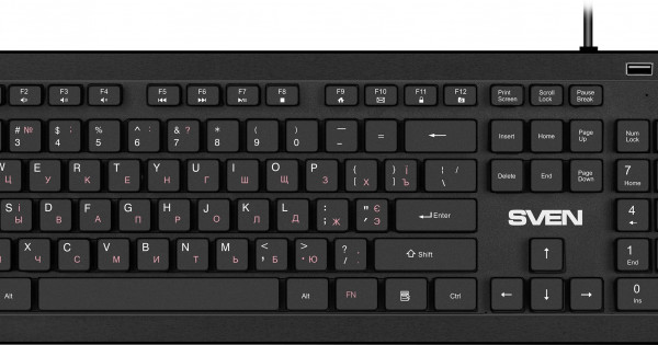 SVEN KB-E5700H чёрная (USB, + USB port, 104 кл)