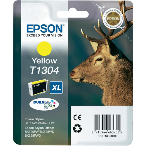 Картридж EPSON C13T13044010 T1304 для Epson Stylus SX525WD/ SX620FW, Epson Stylus Office BX320FW/BX525WD/ BX625FWD, yellow, XL