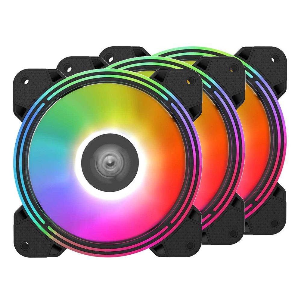 Комплект из 3 вентиляторов Alseye HALO 4.0 KIT, 120мм, 6-pin, черный-белый/ARGB, 1300rpm, 41.5CFM, 24.8дБ, контроллер, пульт ДУ, антивибропрокладки (AS.04.02.0030)