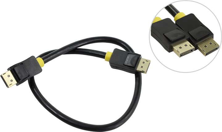 Greenconnect Кабель 0.5m DisplayPort v1.2, 20M/20M, черный, 28/28 AWG