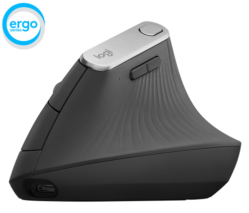 Мышь беспроводная Logitech MX Vertical черный/серебристый, 4000 dpi, радиоканал, Bluetooth, USB, кнопки - 6