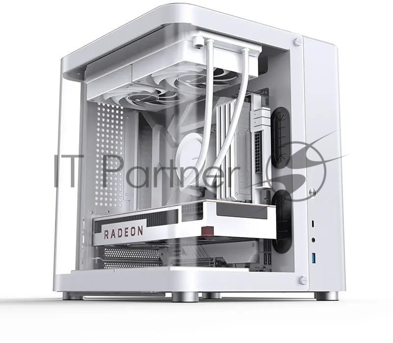 Компьютерный корпус без блока питания JONSBO TK-1, Mini-Tower, TG, no fan, 1xUSB-A 3.2 + 1xUSB-C 3.2, mATX, mITX White