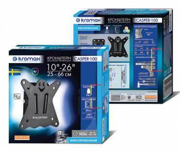 Кронштейн для ТВ Kromax 20167, настенный, 10"–32", VESA 100×100, 25кг