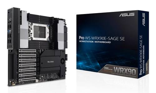 Материнская плата ASUS Pro WS WRX90E-SAGE SE, sTR5, AMD WRX90, 8xDDR5, 4xSATA, 4xM.2, 6xPCI-E 5.0 x16, 1xPCI-E 5.0 x8, 1xVGA, 2xMiniDP, 3x 10Gb LAN, 6xUSB-A 3.2 Gen 2, 1xUSB-A 2.0, 2xUSB-C USB4, 2x3.5 мм, 5.1, SSI EEB