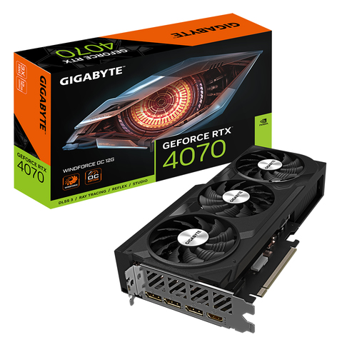 GigaByte GeForce RTX 4070 WINDFORCE OC 12G 2490MHz PCI-E 4.0 12288MB 21000MHz 192bit HDMI 3xDisplayPort HDCP GV-N4070WF3OC-12GD