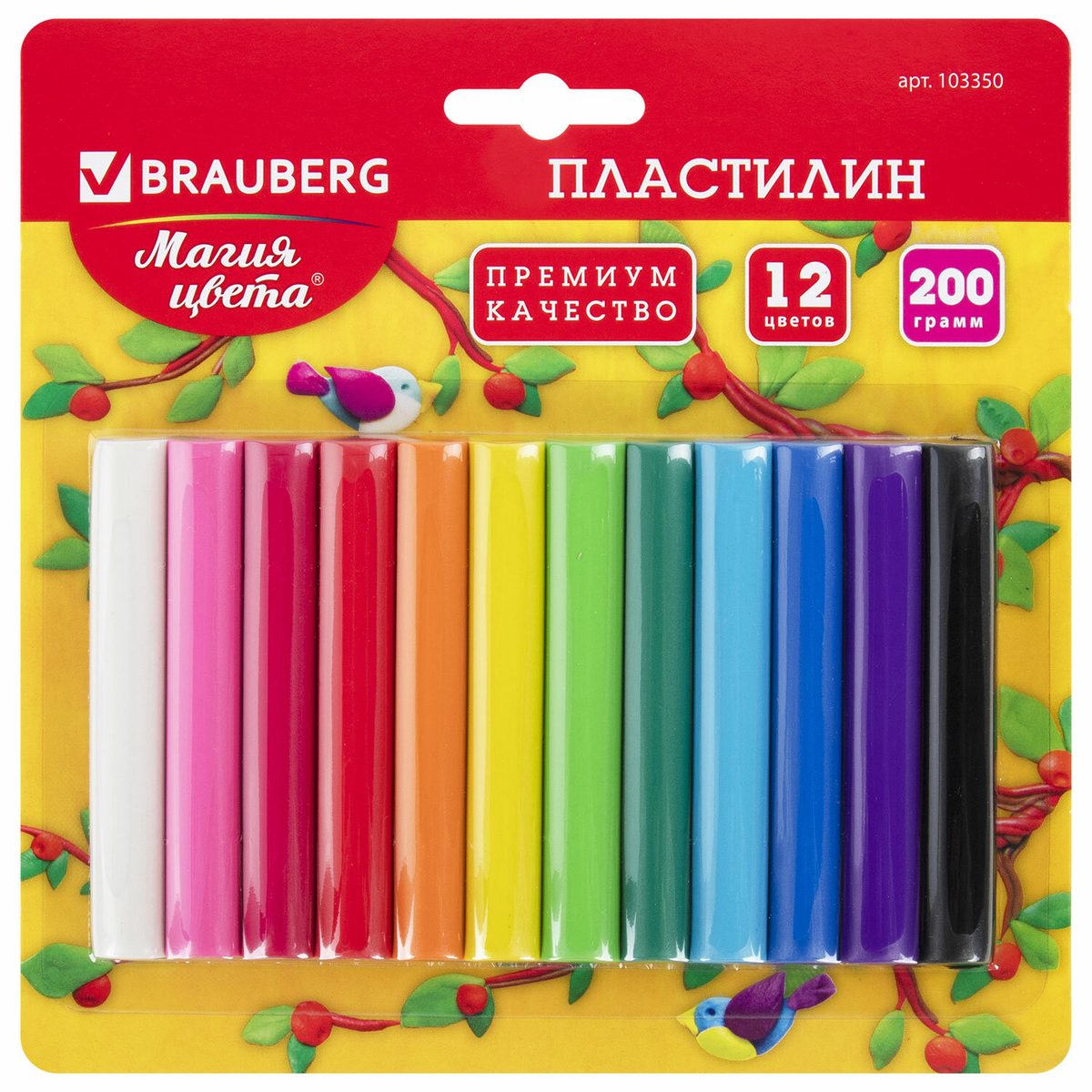 Пластилин Brauberg 103350, 12 цветов, 200г