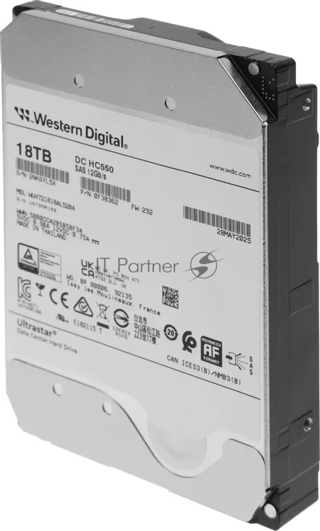 Жесткий диск HDD WD Ultrastar DC HC550 18Tb 7200rpm SAS 512Mb 3.5"