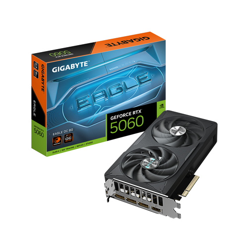 GigaByte GeForce RTX 5060 EAGLE OC 8G 2550MHz PCI-E 5.0 8192MB 28000MHz 128 bit 1xHDMI 3xDisplayPort HDCP GV-N5060EAGLE OC-8GD