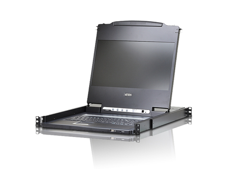 Kонсоль управления, для KVM-переключателей, электрон., 19", HD, SVGA+KBD+MOUSE PS/2 USB,DVI с KVM шнуром USB 1.8м, LCD экран 17", лат./рус.Kлав., (выход на вторую конс 1280x1024 75Hz DDC2BKрепление SINGLE RAIL доп.порт USB A-типа Female)/ SINGLE RAIL DVI FULL HD LCD CONSOLE 17 INCH