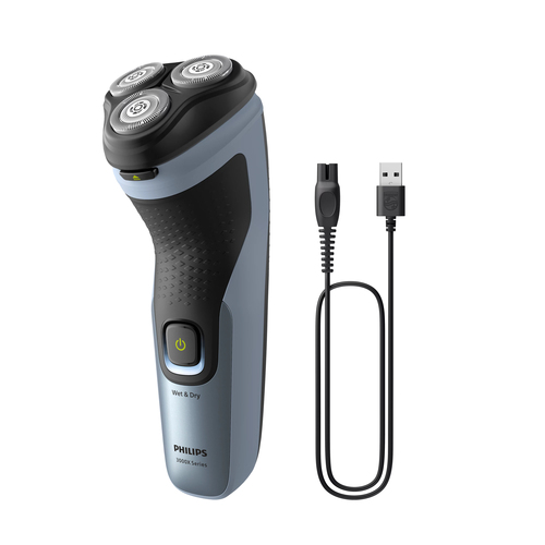 Бритва роторная Philips 3000X Series X3063/00 реж.эл.:3 питан.:аккум. черный/голубой