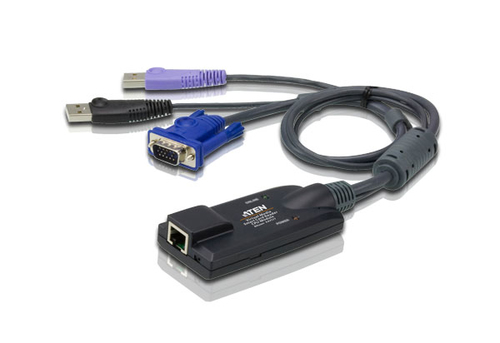 KVM-кабель ATEN - USB VGA Virtual Media, RJ-45 (Female) - D-Sub (Male) + 2xUSB Type A (Male), 0.2 м, KA7177-AX