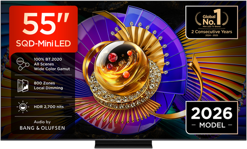 Телевизор QLED TCL 55" 55C7L SQD-Mini LED (2026) черный 4K Ultra HD 144Hz MEMC DVB-T DVB-T2 DVB-C DVB-S DVB-S2 USB WiFi Smart TV